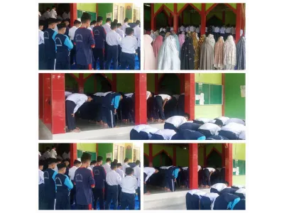 Tingkatkan Ketakwaan dan Kedisiplinan, Siswa dan Guru MTsN 1 Simalungun Laksanakan Salat Dzuhur Berjamaah