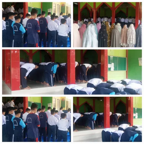 Tingkatkan Ketakwaan dan Kedisiplinan, Siswa dan Guru MTsN 1 Simalungun Laksanakan Salat Dzuhur Berjamaah